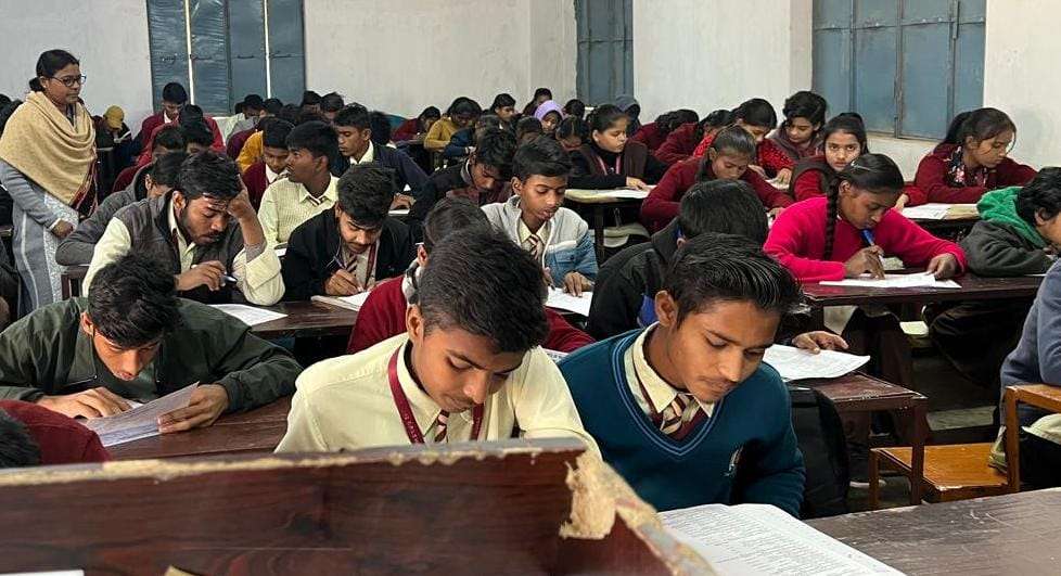 Students during examination in High Secondary School New Bhojpur