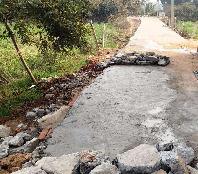 Road built two weeks ago in ward 21 broke down, repairs were done in a hurry